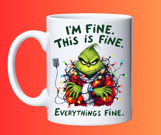 15 oz Funny Grinch Christmas Mug.