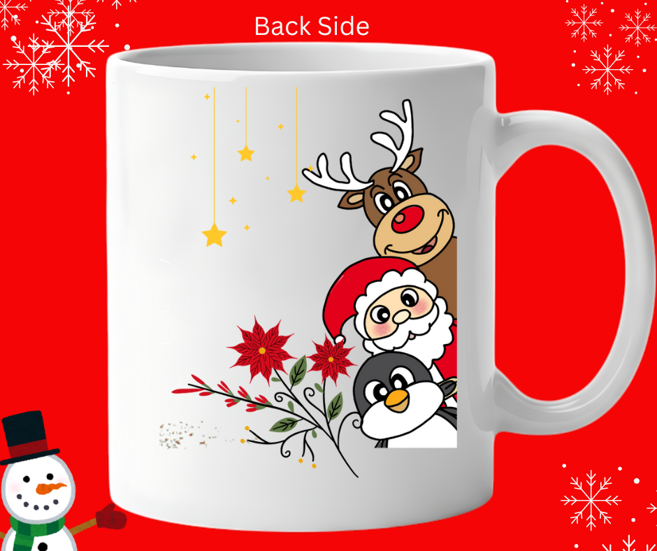 15 oz Colorful Merry Christmas Mug | Festive Holiday Coffee Cup.