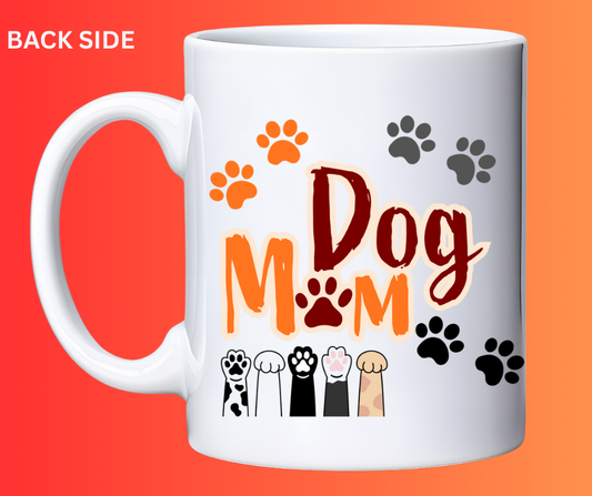 15 oz Dog Mom Mug | Colorful & Beautiful Floral Design | Perfect Gift for Pet Lovers | Hot or Cold Beverage Cup