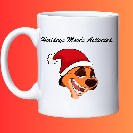 15 oz Funny Cats "Holiday Mood Activated" Mug
