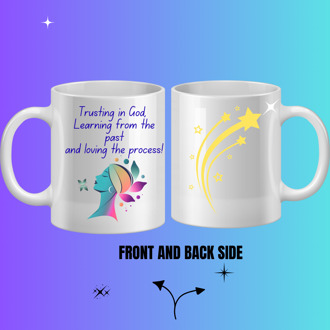 Coffee ceramic mug for girl, 15 oz.