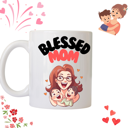 15 oz Blessed MOM Coffee Mug | Mother's Day Gift | Appreciation Present for Mom | Religious Mother's Day Cup.