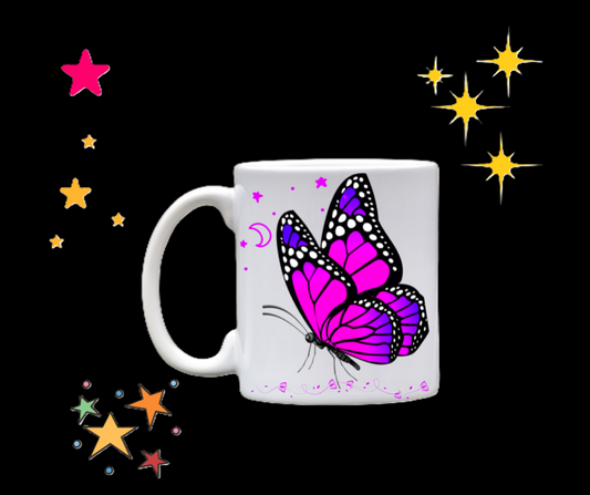 15 oz Butterfly Coffee Mug | Colorful Design, Beautiful Nature Lover Gift.