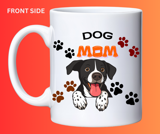 15 oz Dog Mom Mug | Colorful & Beautiful Floral Design | Perfect Gift for Pet Lovers | Hot or Cold Beverage Cup