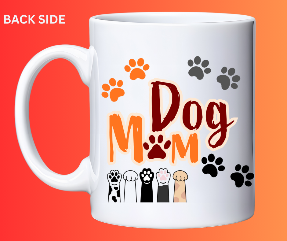 15 oz Dog Mom Mug | Colorful & Beautiful Floral Design | Perfect Gift for Pet Lovers | Hot or Cold Beverage Cup