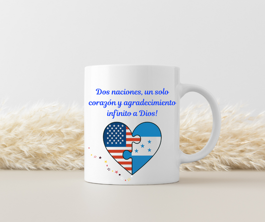Customized white ceramic mug, 15oz